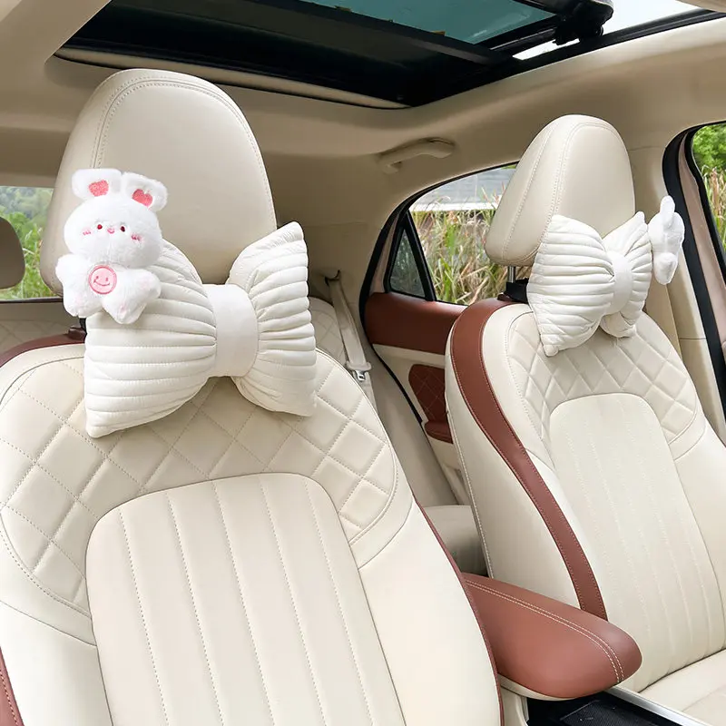 Cute Rabbit Car Headrest & Neck Pillow Set - Image 6